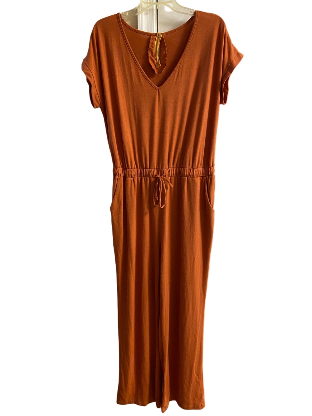 Soft Surroundings Roslyn V-Neck Short Sleeve Elastic Drawstring Jumpsuit Large